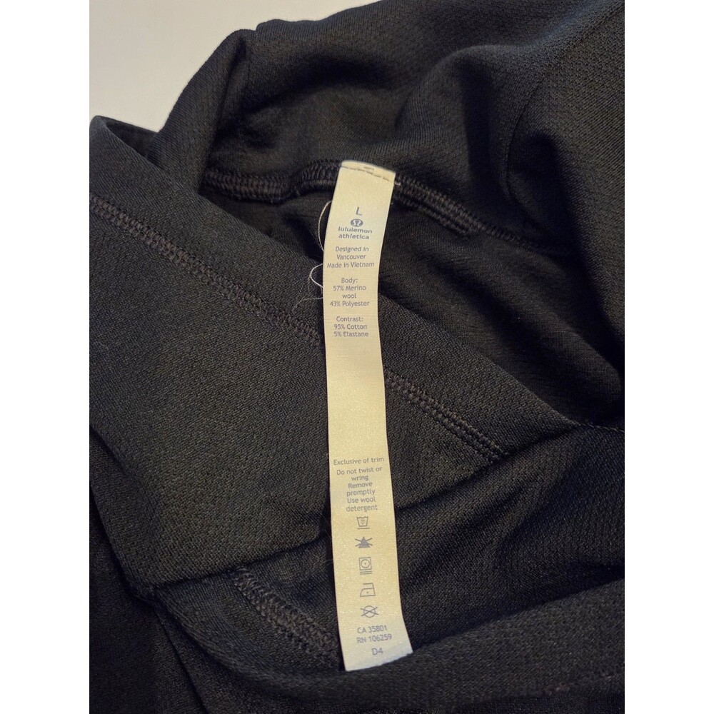 Lululemon The Long Weekend Pullover Hoodie Mens Large Black Merino Wool Comfy - Picture 6 of 10